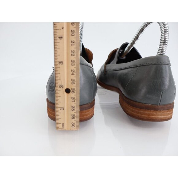 Born Langley Penny Loafers Womens 8 Blue Gray Leather Slip On Block Heel - Picture 6 of 12